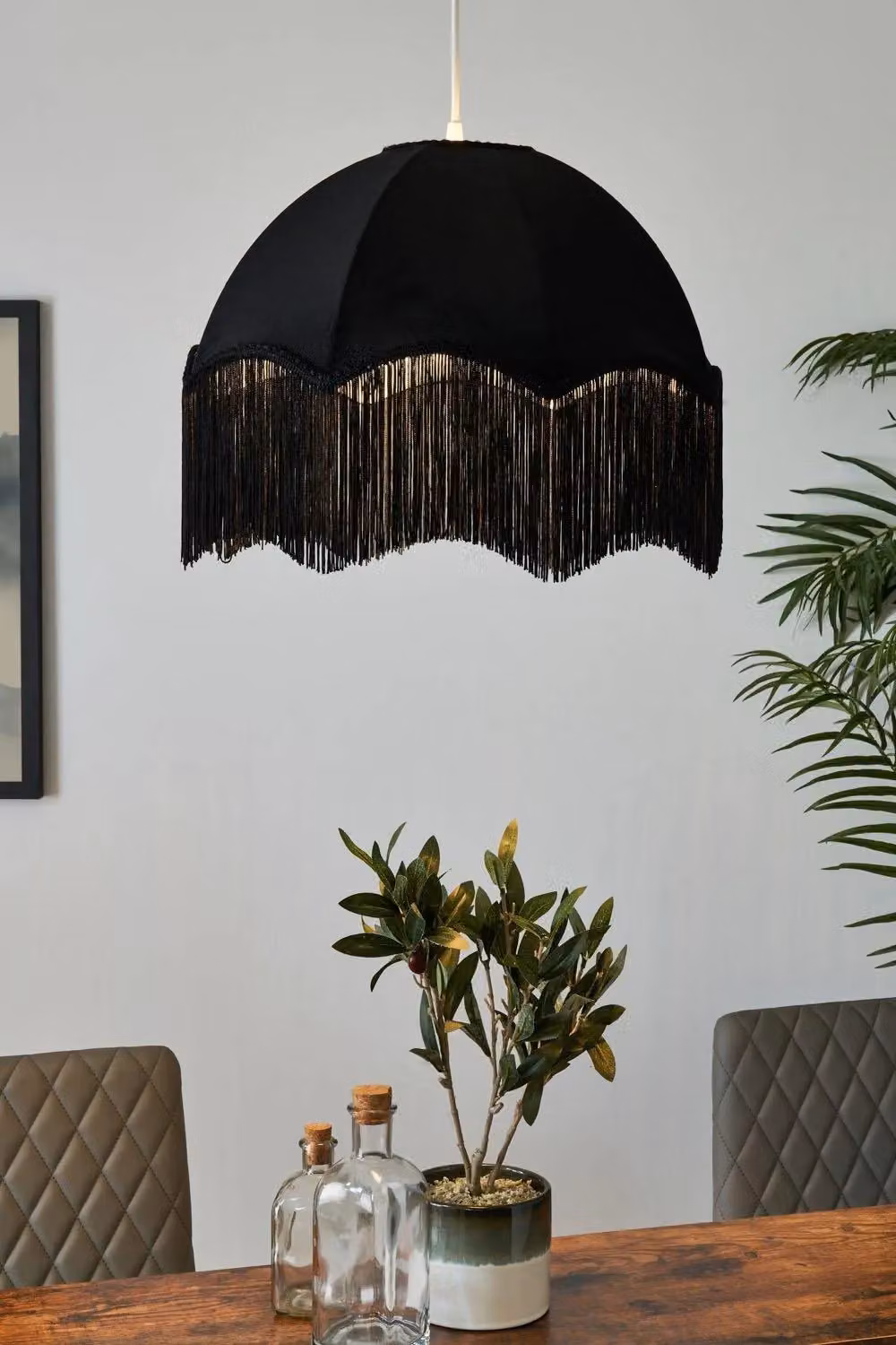 BHS Lighting Fran Jacquard Easy Fit Dome Light Shade in Black Fabric – 3