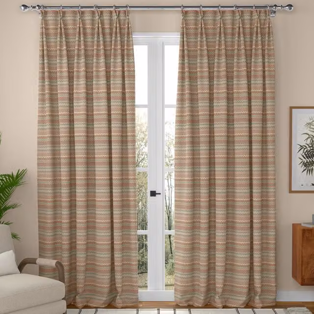 ANTE DECOR Atzi Made To Measure Multicolour Striped Blackout Fabric Panel Curtains