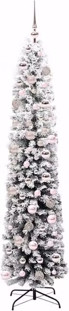 Berkfield Home Artificial Christmas Tree with 300 LEDs and Stand, Green, H 180 cm x W 48 cm x D 48 cm