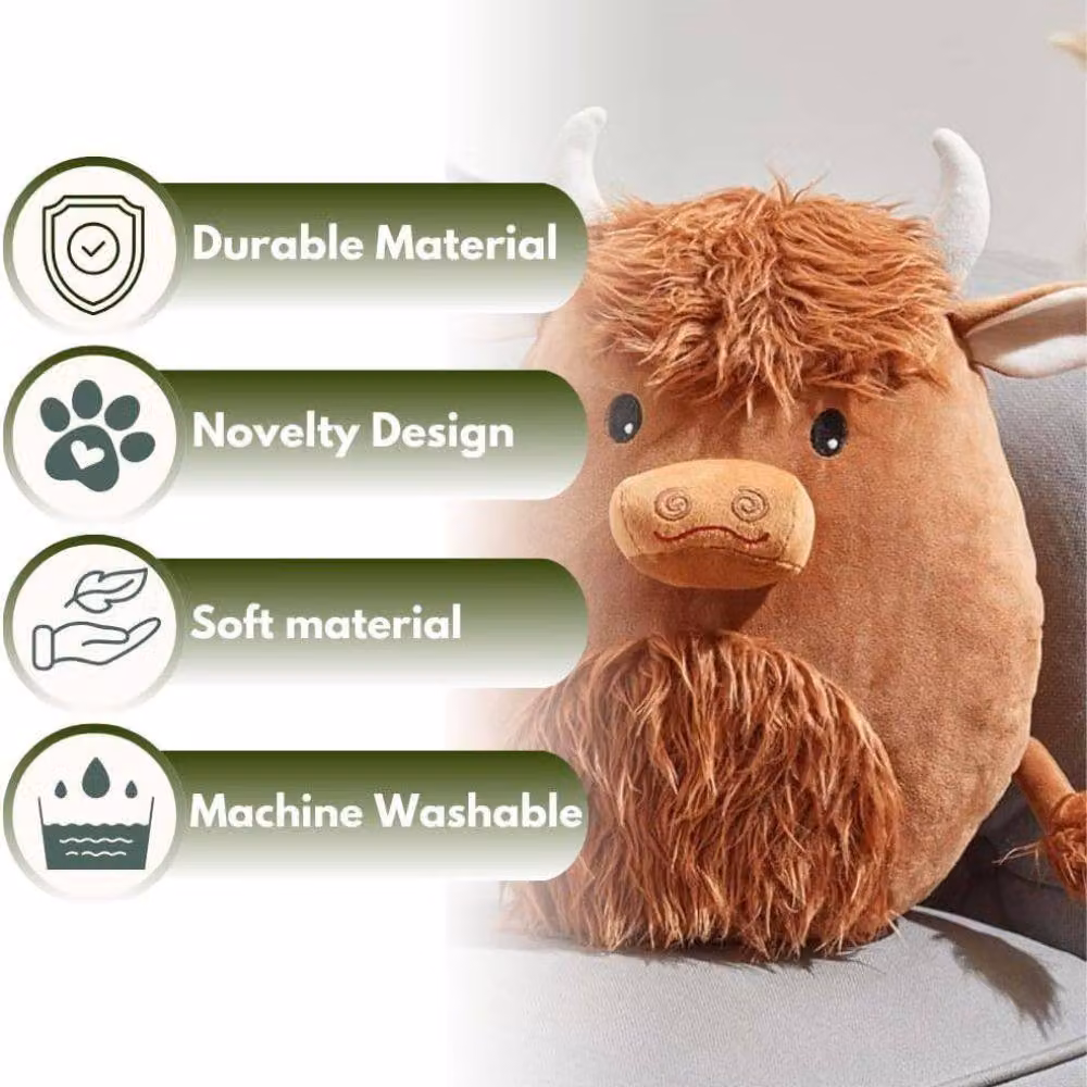 Marco Paul Large Soft Plushie Highland Cow in Brown – 4