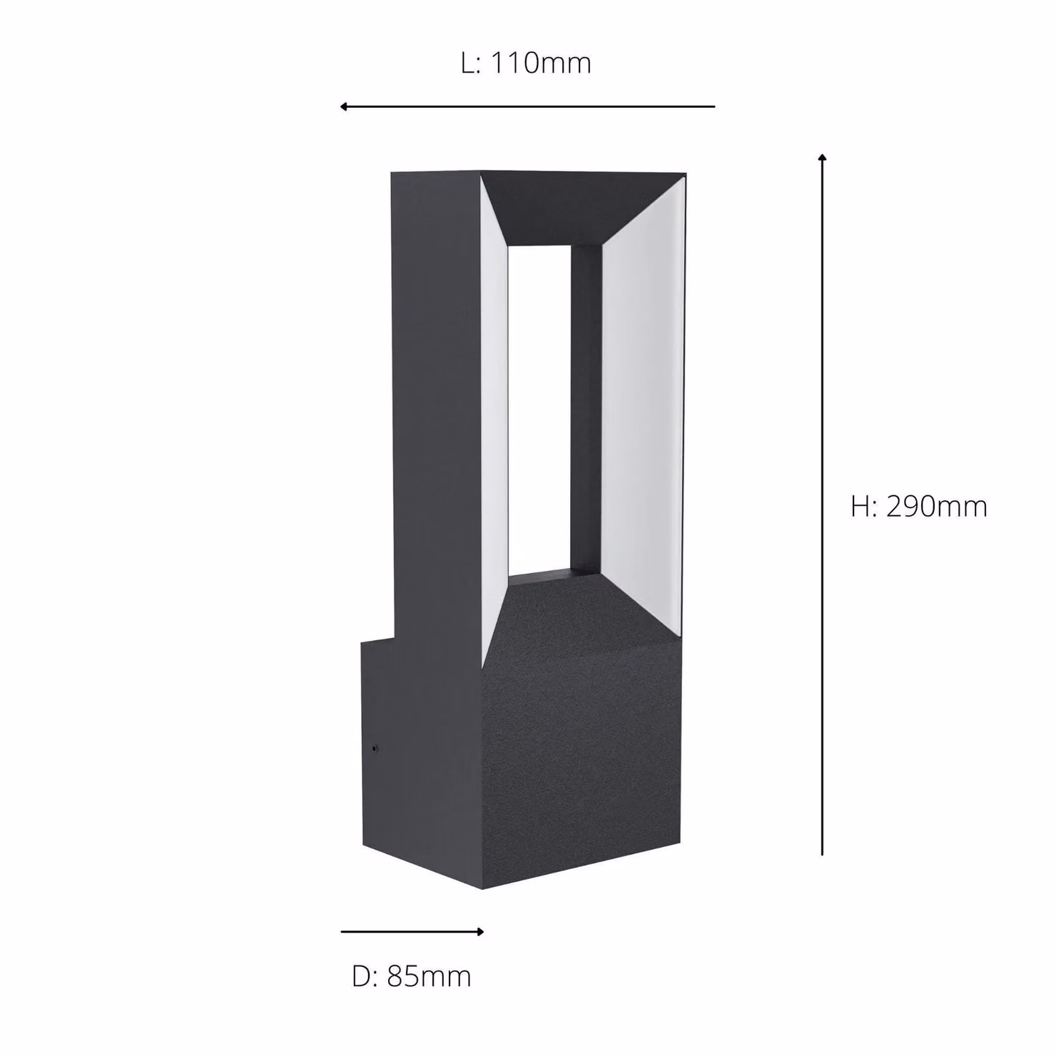 Eglo Black Modern LED Outdoor Wall Light with Motion Sensor and Up/Down Lighting, IP44 Rated – 3