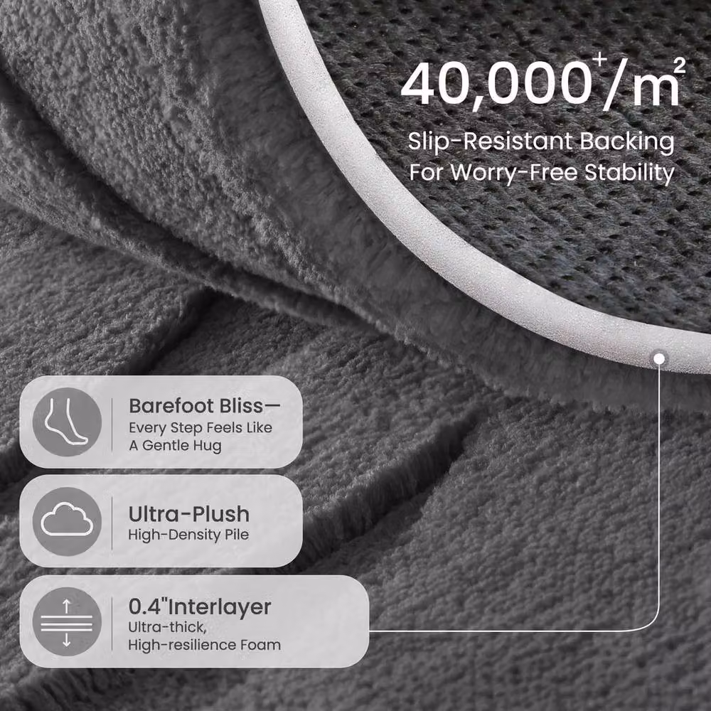 SPETLEK Modern Large Area Grey Rug with High-Low Wave Effect for Bedroom or Living Room, W: 200 cm, D: 300 cm – 3