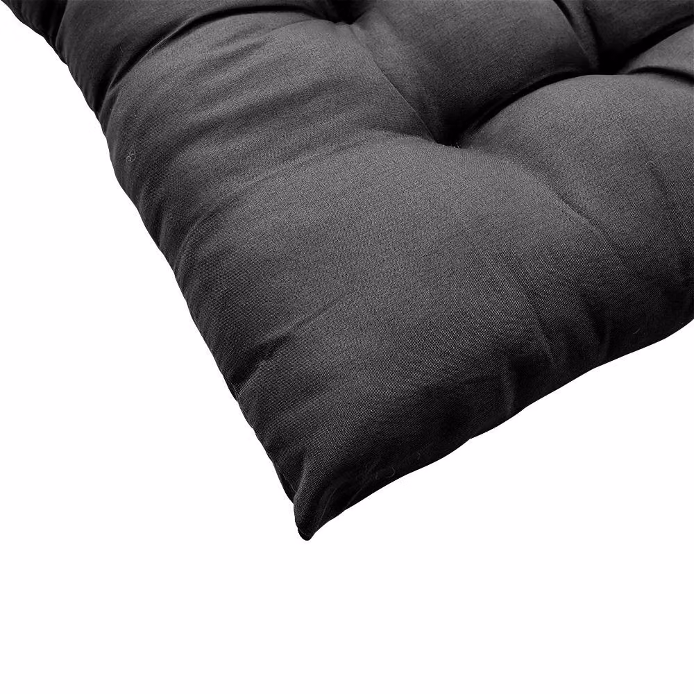 Garden Sanctuary 4-Piece Soft Thicken Tatami Seat Cushion Set in Black Polyester – 6
