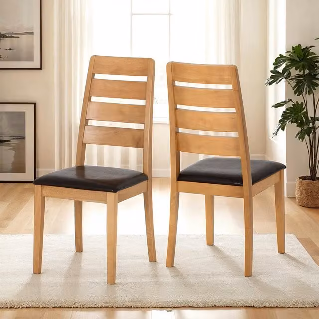 Seconique Logan Dining Chair in Brown with Synthetic Leather and Rubberwood Frame – 1