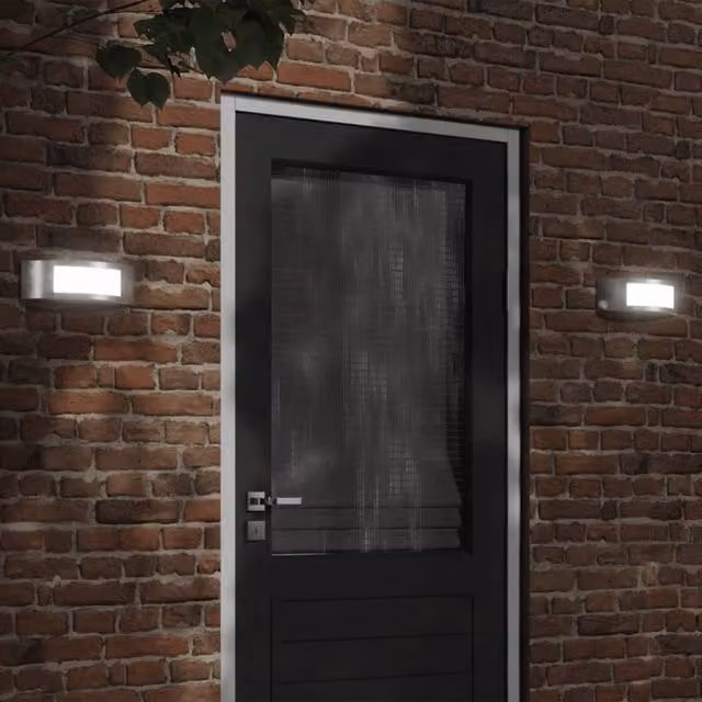 Berkfield Home Set of 2 Silver Stainless Steel Outdoor Wall Lights with Motion Sensor – 1