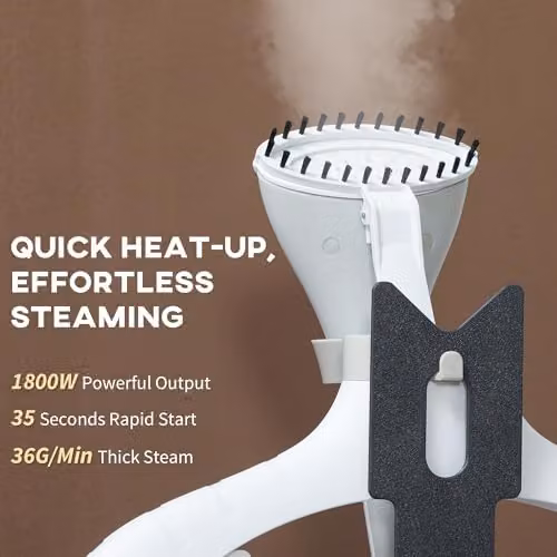 HOMCOM Standing Upright Garment Steamer in Light Grey – 3