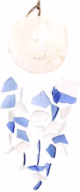 KDMD Blue and White Geometric Glass Hanging Pendant Decor