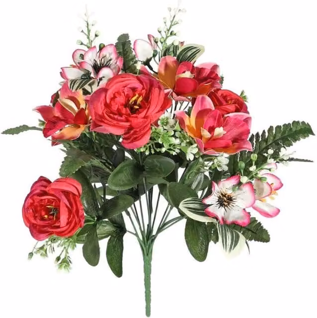 KDMD Pink Pembroke Mixed Orchid and Peony Floral Posy, 2 Pack
