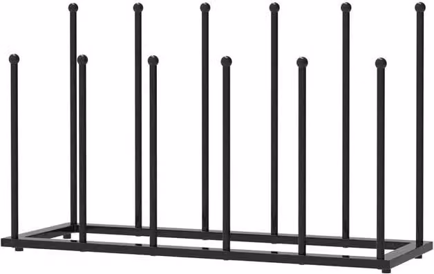 FLAVORA Two-Tier Metal Boot Rack and Shoe Stand in Black, W: 50 cm – 1