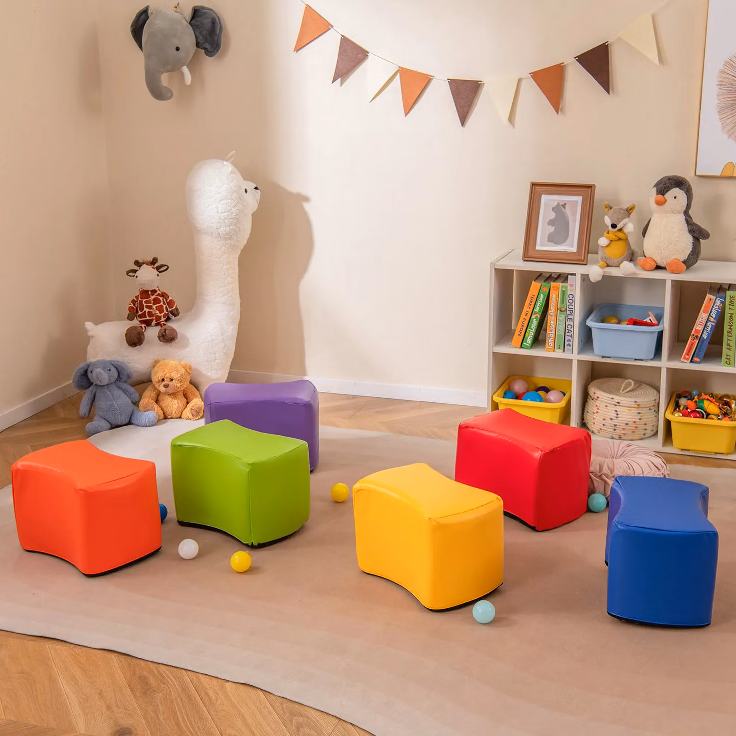 Costway 6-Piece Butterfly Modular Soft Foam Seating Set in Multicolour Synthetic Leather – 3