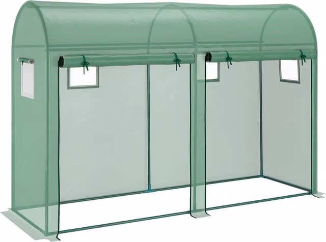 Outsunny Green Garden Plant Greenhouse with Double Doors and 4 Windows, W/D/H: 3 x 1 x 2 m – 1