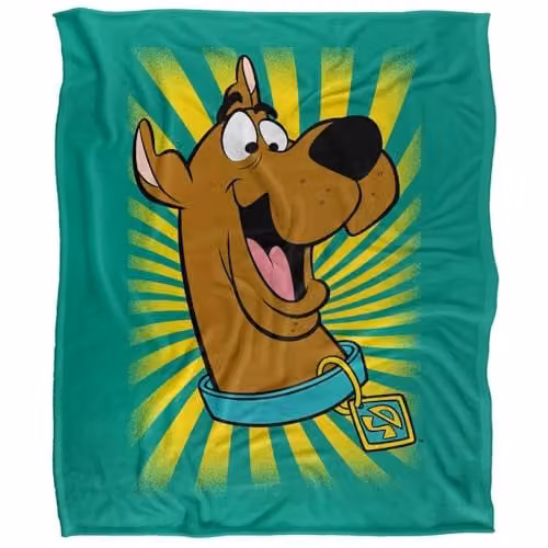 Scooby-Doo! Burst Logo Silky Touch Super Soft Fleece Throw Blanket, Multicolour, W: 152 cm, D: 127 cm – 1
