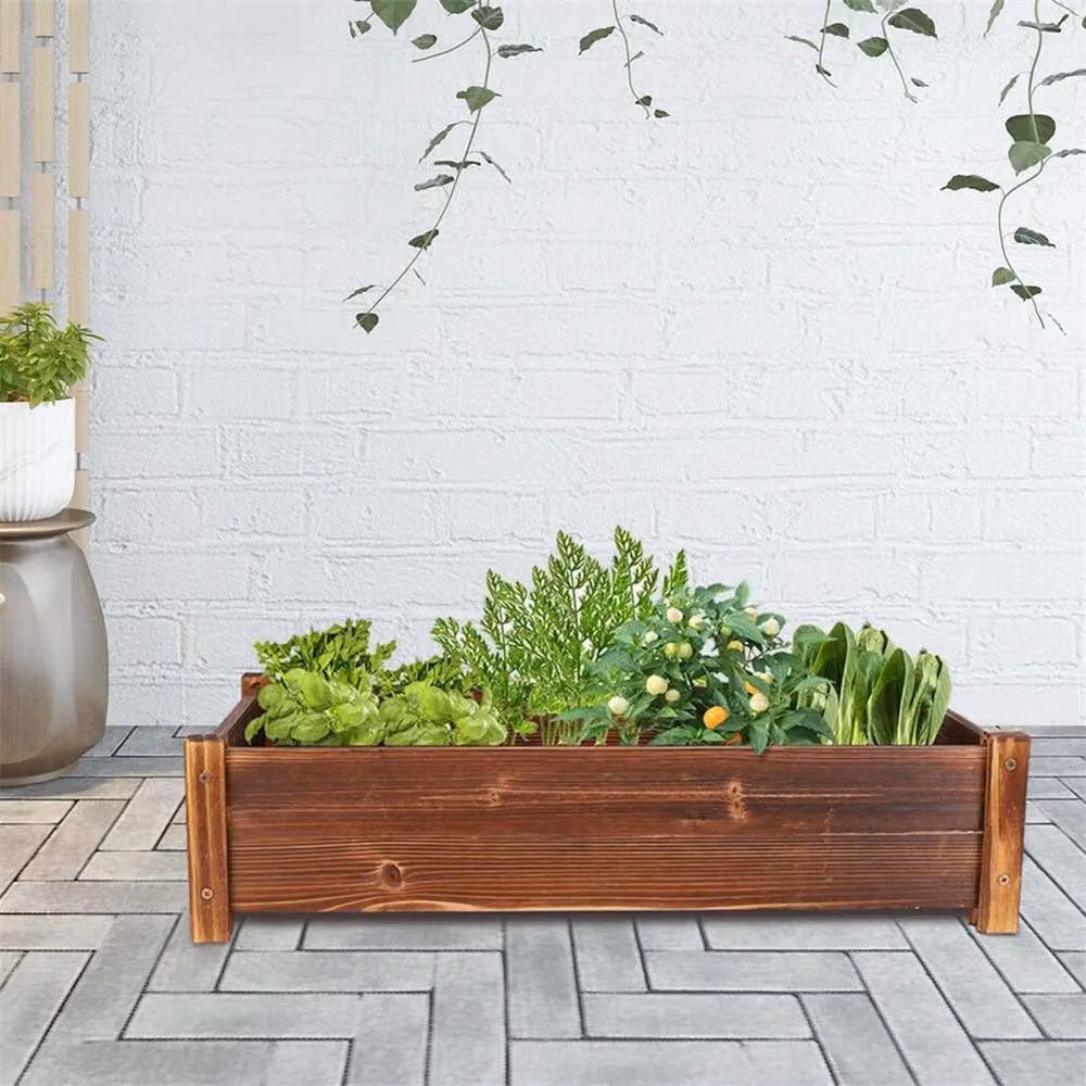 Kelvenix Large Wooden Raised Garden Bed for Vegetables and Herbs, Brown – 3