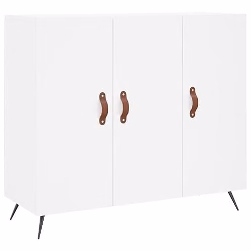 vidaXL Modern White Matt Sideboard in MDF and Metal, W/D/H: 90 x 34 x 80 cm – 1