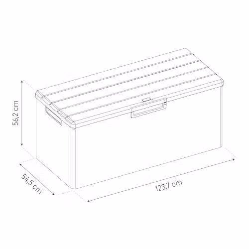 Toomax Portofino Plastic Garden Storage Chest in Anthracite or Black, W/D/H: 124.0 x 56.0 x 54.5 cm – 7