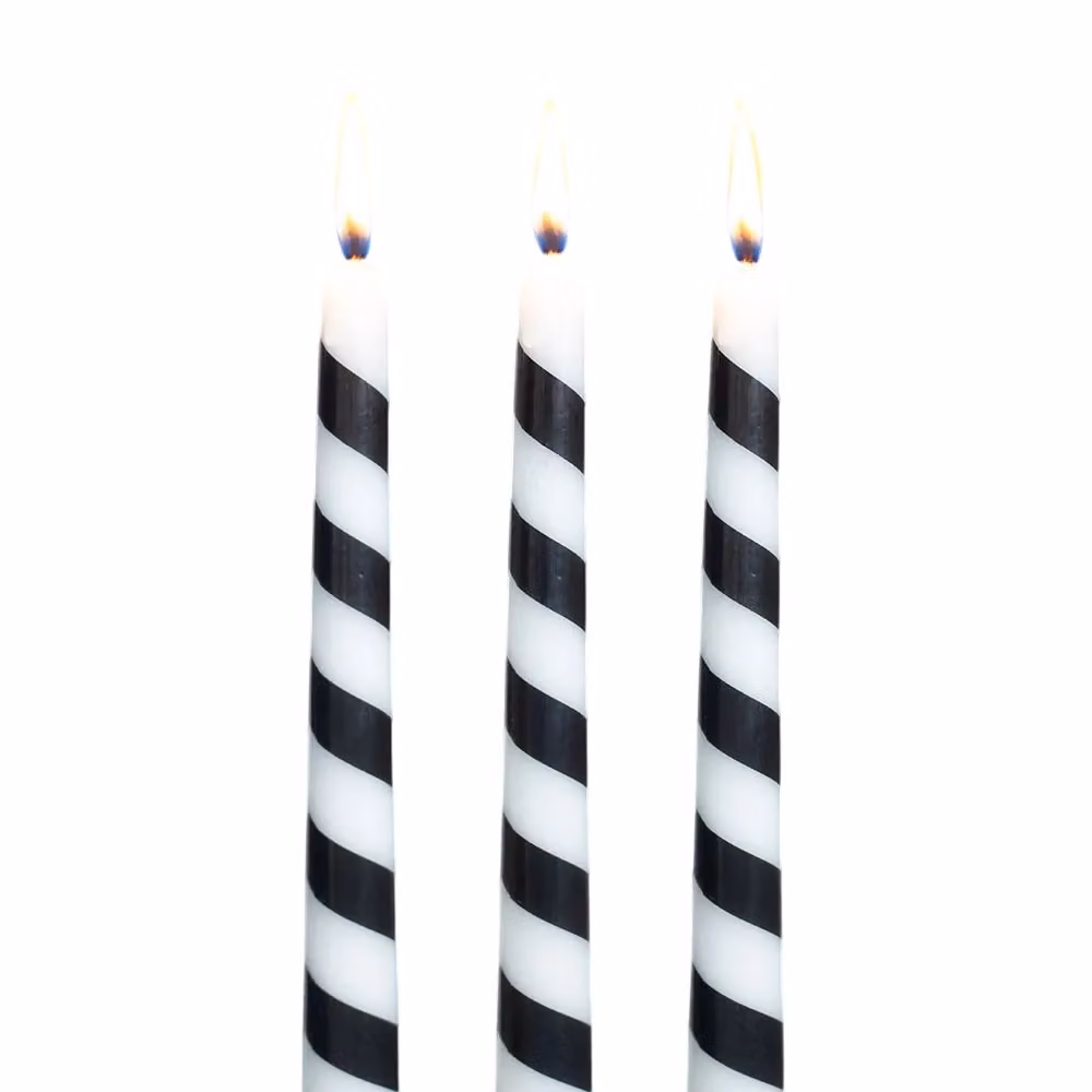 Something Different Candy Cane Taper Candles, Pack of 3, Black – 2