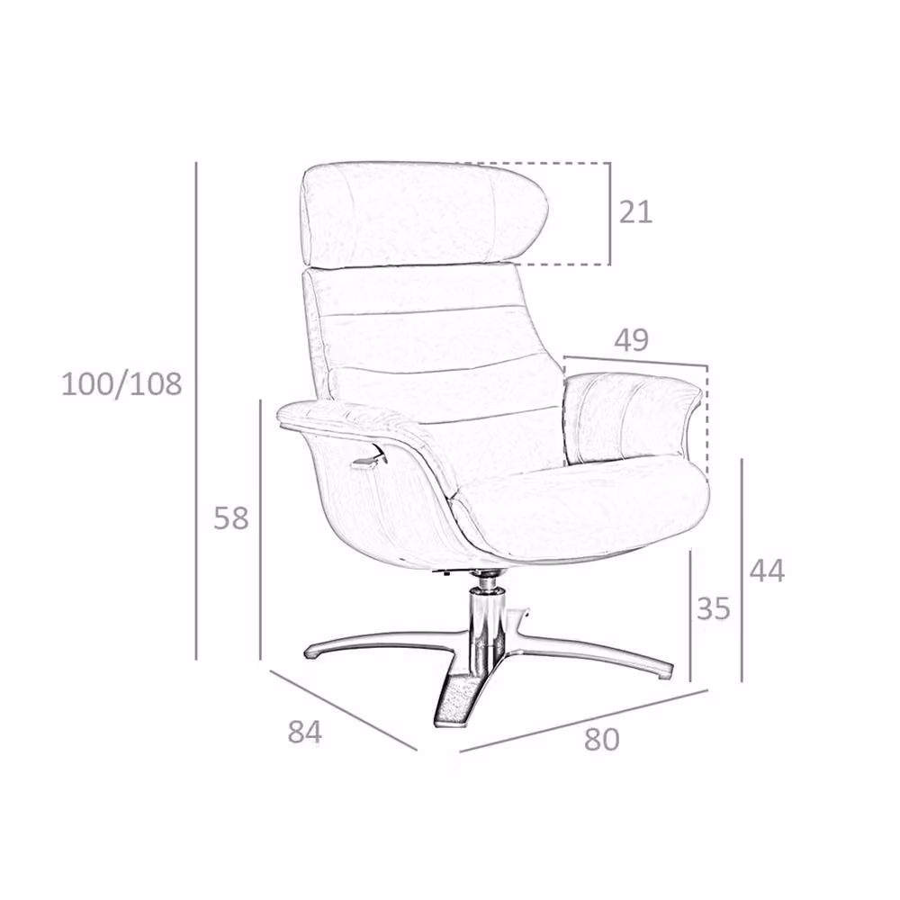 Angel Cerda Chocolate Brown Split Leather Swivel Recliner with Solid Wood Frame – 8