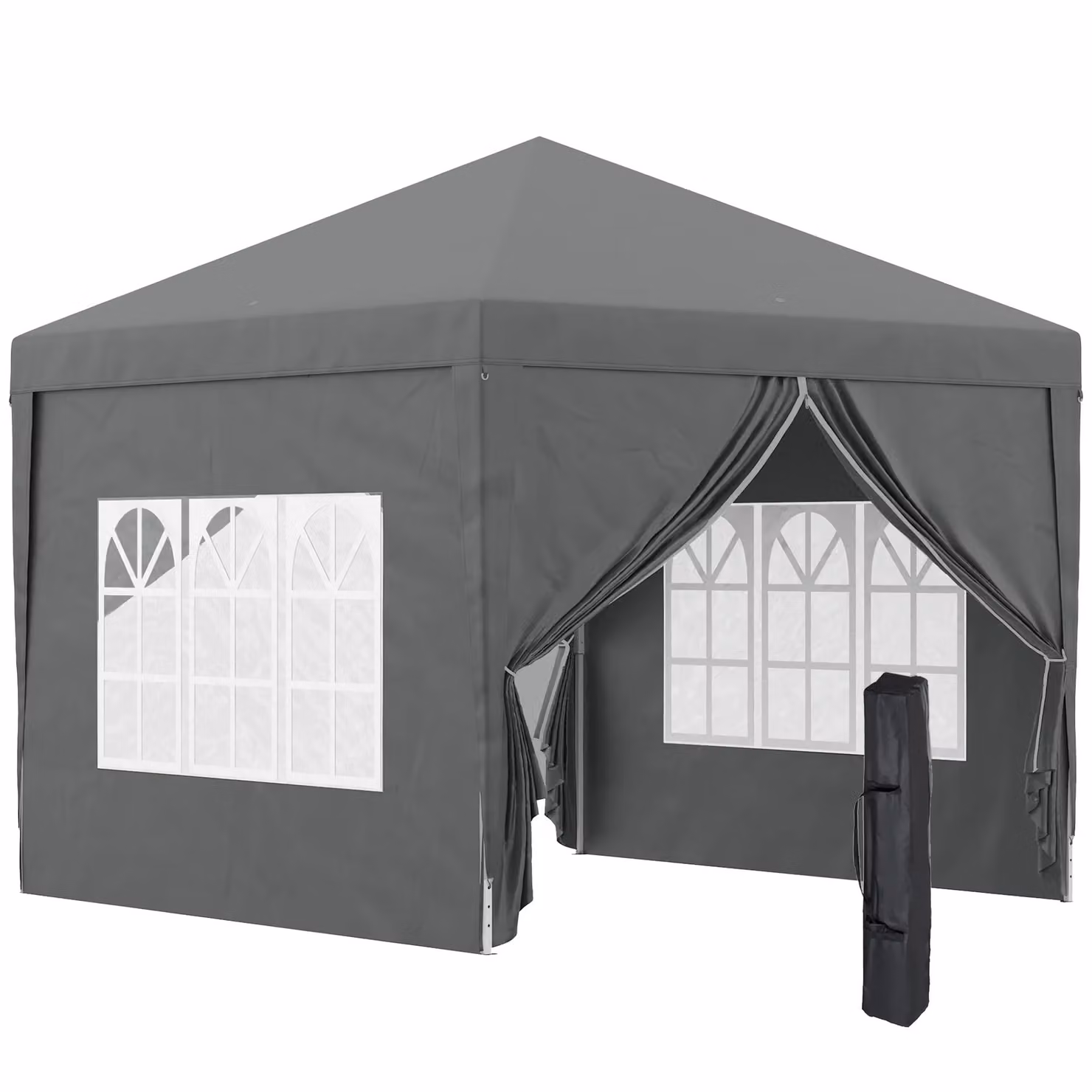 OUTSUNNY Grey Pop Up Gazebo Party Tent Canopy Marquee W: 300 cm, D: 300 cm, H: 196 cm – 2