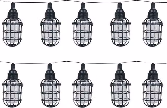 NESTLUNE Corsica Solar String Light with 10 Warm White LEDs in Black