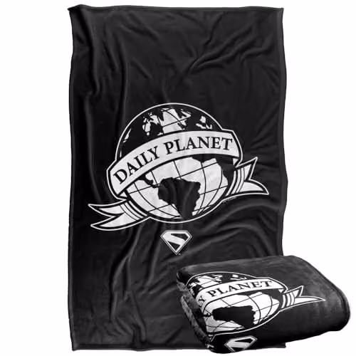Warner Bros. Superman 2025 Daily Planet Scroll Super Soft Fleece Throw Blanket, Multicolour, W/D/H: 91 x 147 cm – 1