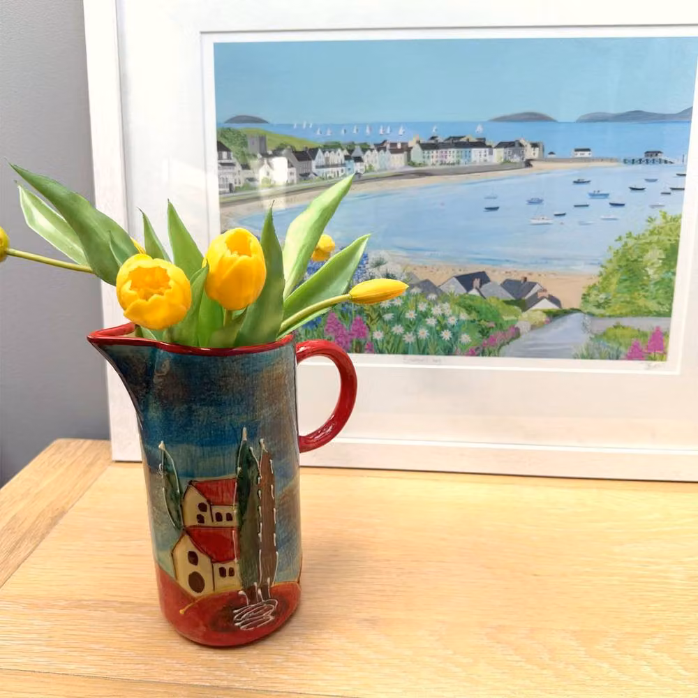 Verano Spanish Ceramics Tuscany Multicolour Ceramic Tall Jug W: 10 cm, H: 23 cm – 5