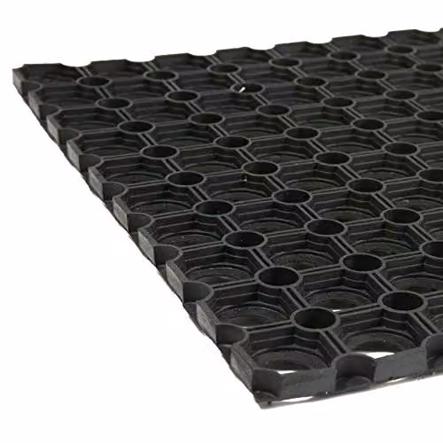 Nicola Spring Heavy Duty Rubber Door Mat, Black, W: 60 cm, D: 40 cm – 6