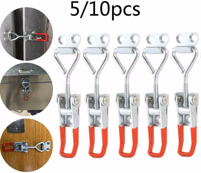 NESTLUNE 5-Piece Adjustable Toggle Clamp Latch Quick Release in Silver