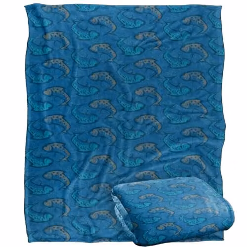 JQ Licensing Ying Yang Fish Pattern 2 Silky Touch Super Soft Fleece Throw Blanket in White, W/D/H: 152 x 127 cm – 1
