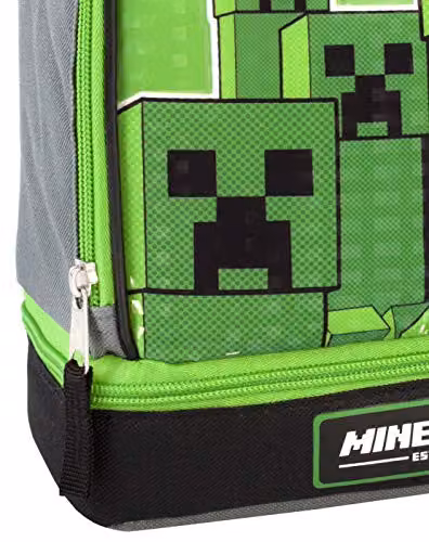 Vanilla Underground Insulated Fabric Lunch Bag with Compartments in Green and Grey – 4