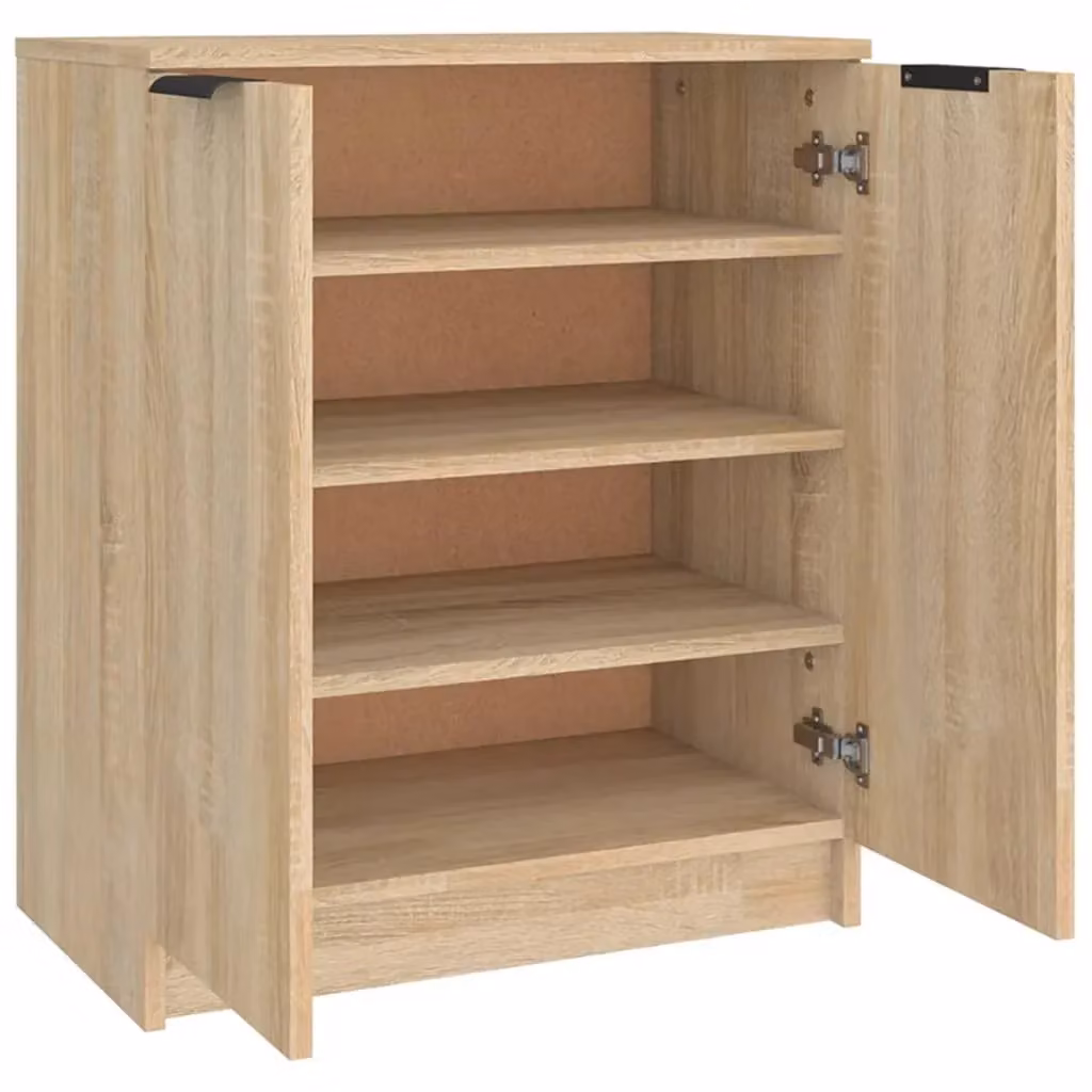 Berkfield Home Sonoma Oak Shoe Cabinet in Brown, W: 59 cm, D: 35 cm, H: 70 cm – 2