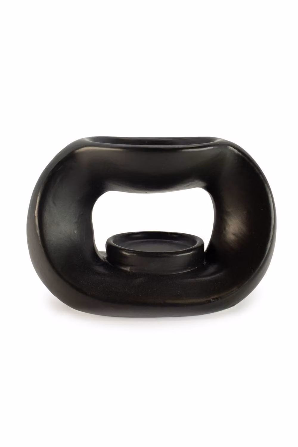 KDMD Ceramic Zen Oval Pebble Matt Black Oil Burner and Tealight Diffuser – 2