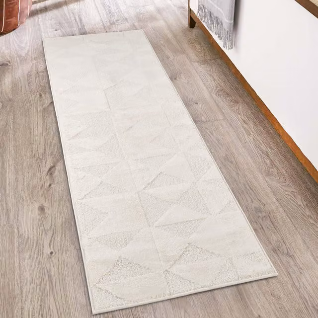 Desire Rugs Hamilton Modern Mosaic Geometric Area Rug in Beige and White, W: 220 cm