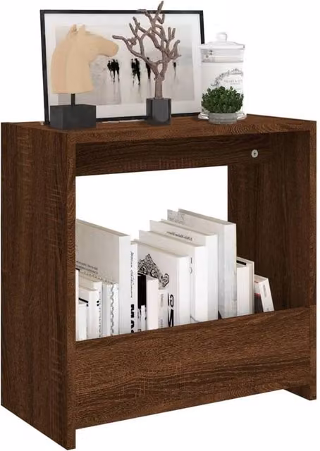 Berkfield Home Side Table in Brown Oak, W/D/H: 50 x 26 x 50 cm