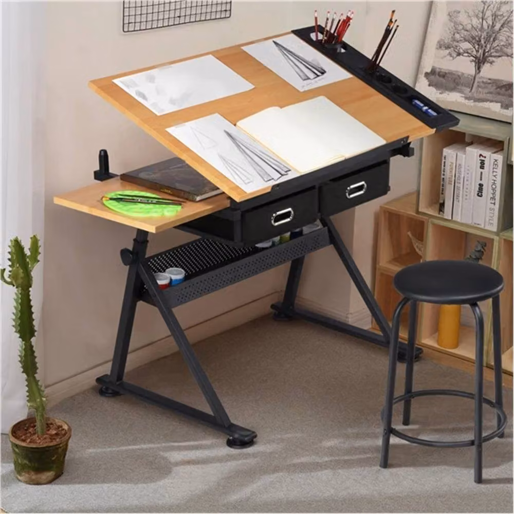 SPETLEK Adjustable Drafting Table for Drawing and Crafts in Brown – 3