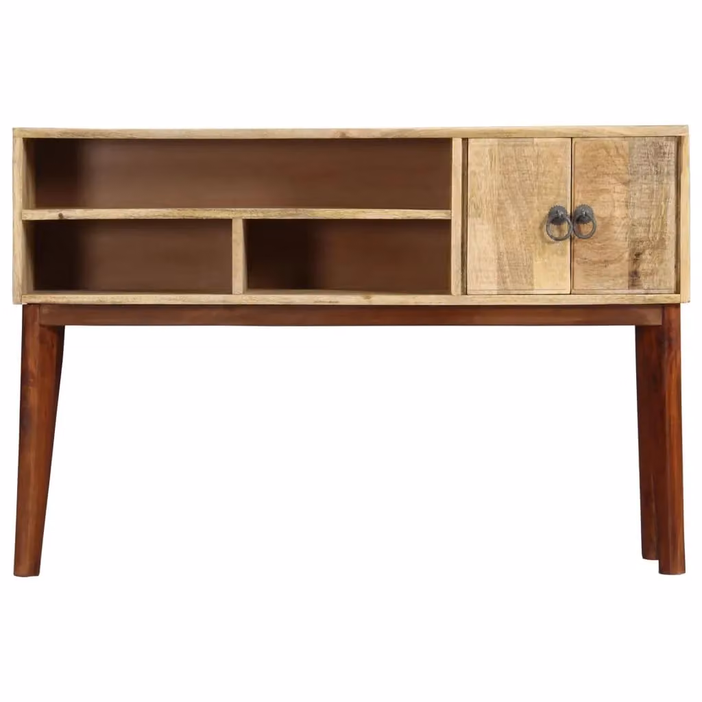 Berkfield Home Console Table in Brown Solid Rough Mango Wood, W: 115 cm, D: 30 cm, H: 76 cm – 2