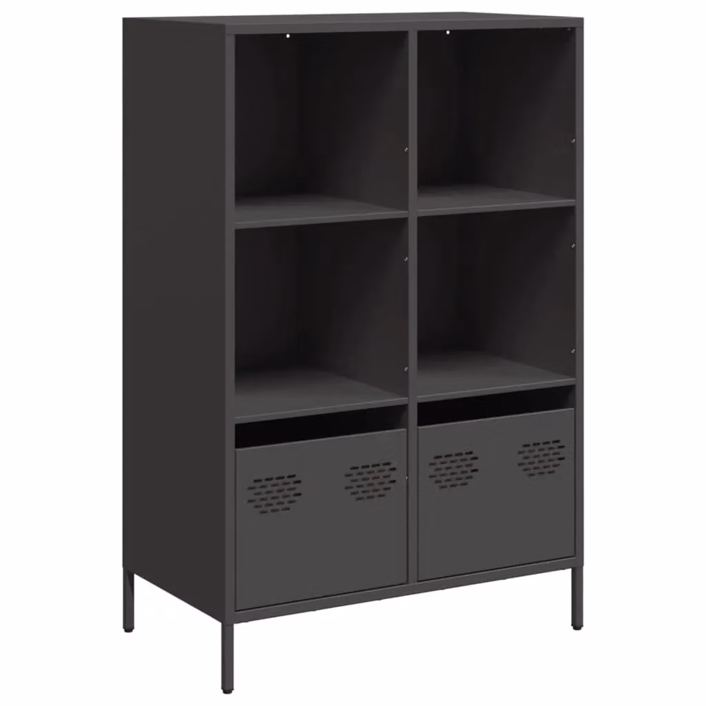 Berkfield Home Black Steel Highboard, W/D/H: 68 x 39 x 103.5 cm – 2