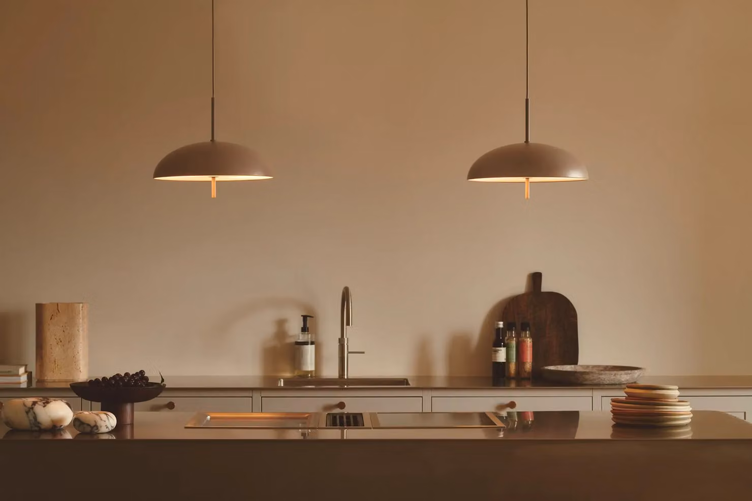 Nordlux Versale Round Metal Pendant Light, Brown, Diameter: 35 cm – 2