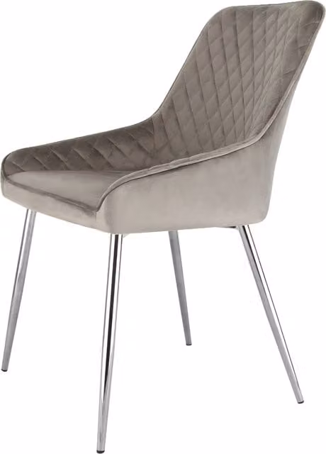 RayGar Evie Modern Velvet Accent Dining Chair with Metal Legs in Grey
