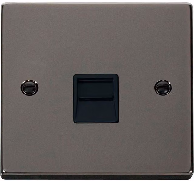 SE HOME Black Nickel Secondary Telephone Single Socket Plate