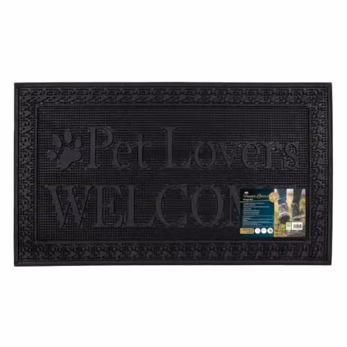JVL Fauna Lovers Animal Graphic Rubber Pin Doormat, Black, W: 40 cm, D: 70 cm – 5