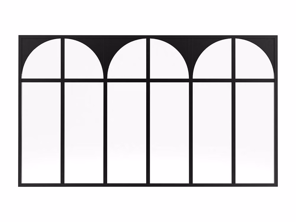 Vente-unique Art Deco Studio Glass Roof in Powder-Coated Aluminium, Black, W: 180 cm, D: 105 cm – 2