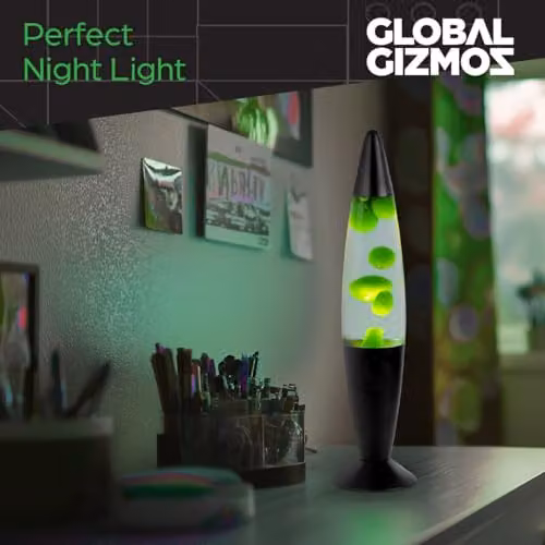 Global Gizmos 48819 Retro Lava Lamp with Black Base and Green Liquid, Height: 40.64 cm – 4