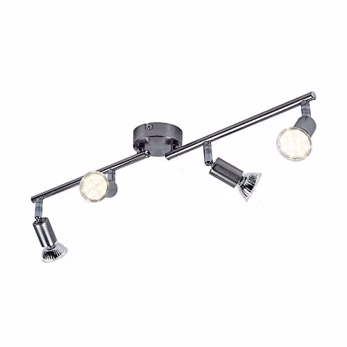 Netlighting Matrix Ceiling Spotlight Bar in Grey with 4x GU10 Warm White LED Bulbs