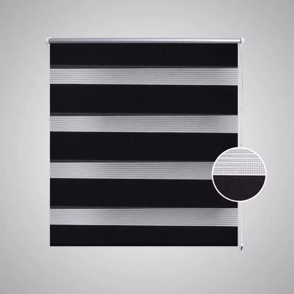 Berkfield Home Zebra Day and Night Blind in Black and White, W: 50 cm, H: 100 cm – 2