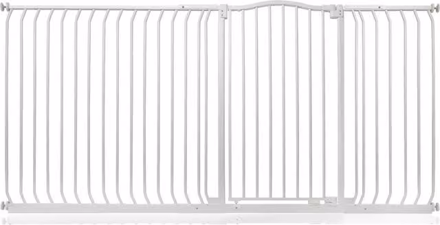Safetots Extra Tall Curved Top Safety Gate in Matt White, Extendable No-Drill Swing Door for Doors and Stairs, Height: 216 cm