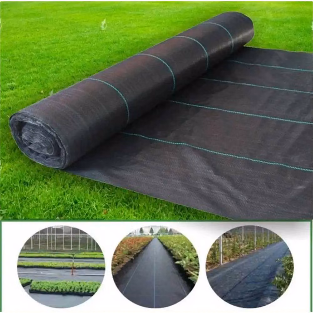 FLAVORA Heavy Duty Black Weed Control Fabric for Ornamental and Vegetable Gardens, W: 1 m, L: 25 m – 3