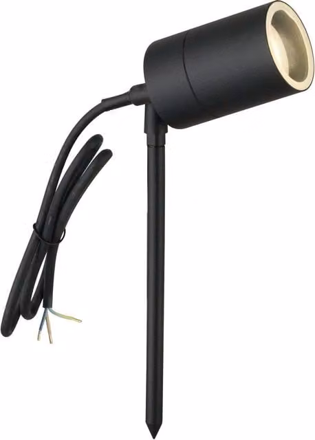 First Choice Lighting Blaze Black Outdoor Ground Spike Light with Transparent Glass Cover