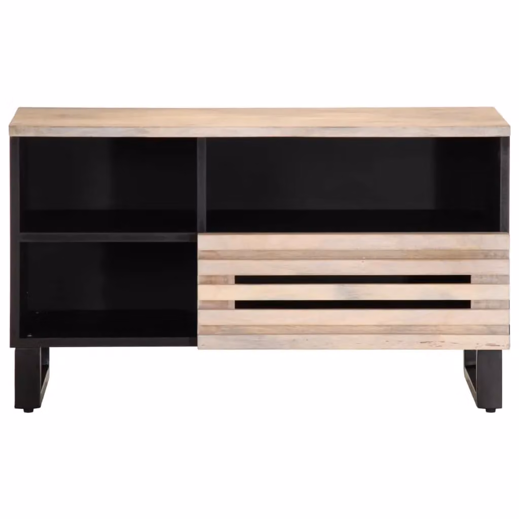 Berkfield Home Industrial Mango Wood TV Cabinet in Grey, W: 80 cm, D: 34 cm, H: 46 cm – 2