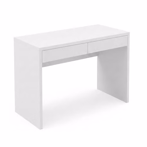 Shefa Line Vikko White Computer Desk with Drawers, W: 100 cm, D: 59 cm, H: 75.5 cm – 1