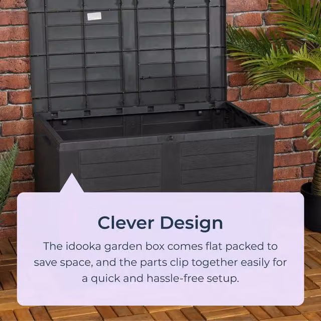 Idooka 170L Compact Outdoor Plastic Parcel Box in Anthracite Grey